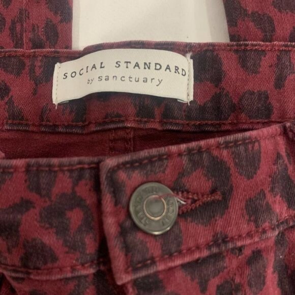 Social Standard By Sanctuary Womens Leopard Print Ankle Skinny Jeans Size 6 - Picture 2 of 7